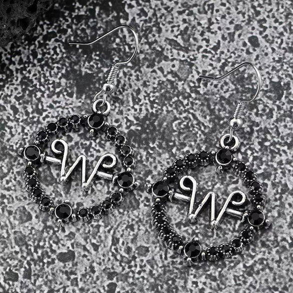 Alloy Wednesday Style Necklace And Earrings With Cross Crown Roman Numerals Pattern And Electroplating