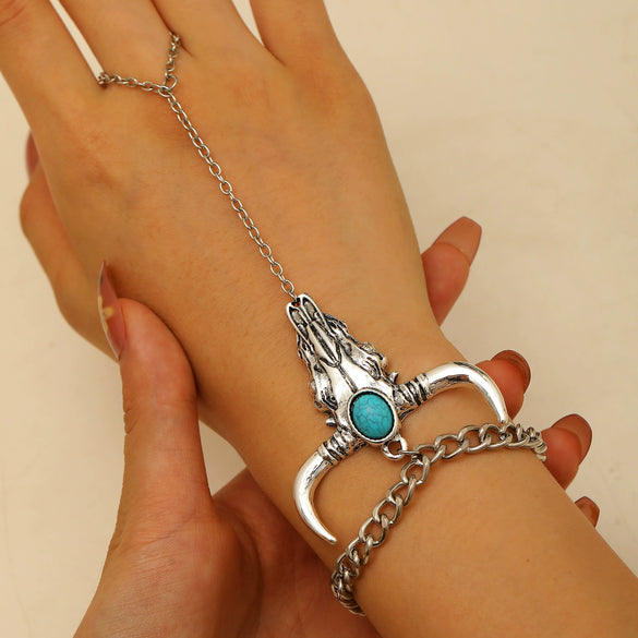 Alloy Western Cowboy Style Jewelry With Bull Head Horseshoe Hat Pattern And Electroplating