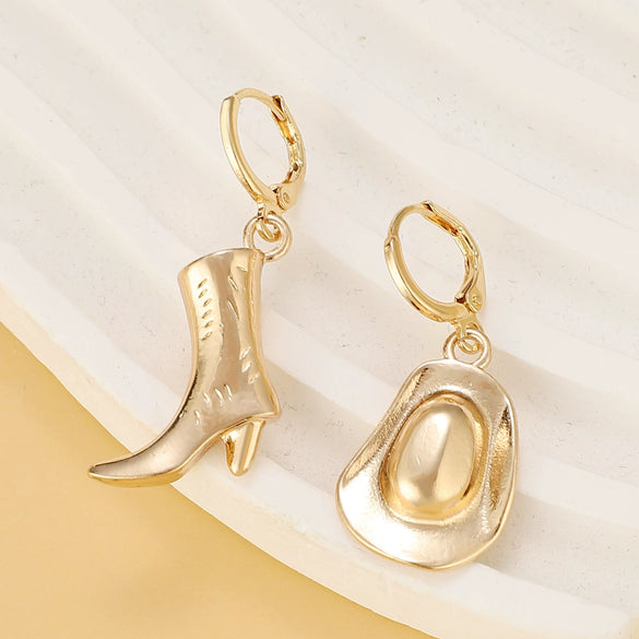 Alloy Western Cowboy Style Jewelry With Bull Head Horseshoe Hat Pattern And Electroplating