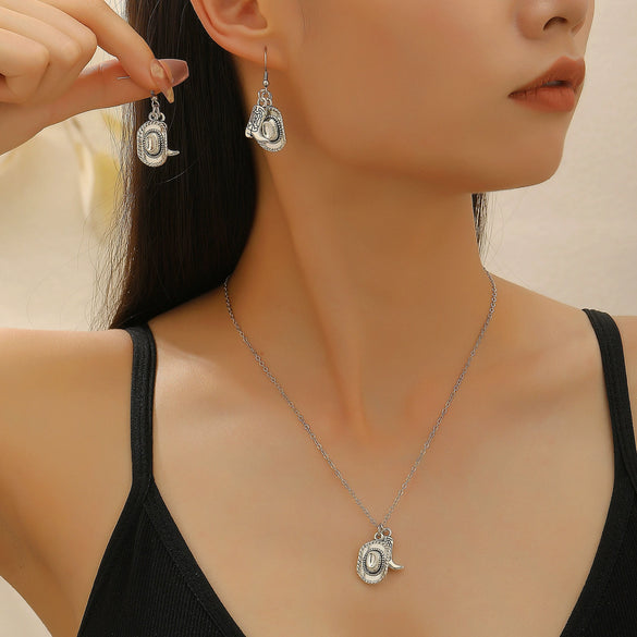 Alloy Western Cowboy Style Jewelry With Bull Head Horseshoe Hat Pattern And Electroplating