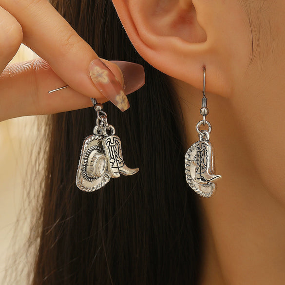 Alloy Western Cowboy Style Jewelry With Bull Head Horseshoe Hat Pattern And Electroplating