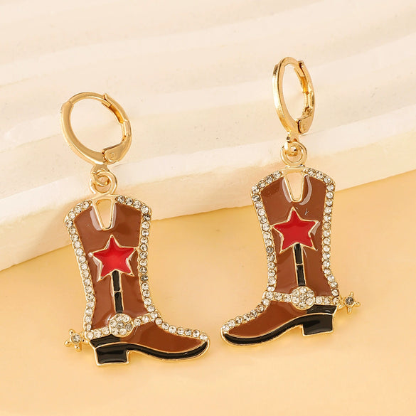Alloy Western Cowboy Style Jewelry With Bull Head Horseshoe Hat Pattern And Electroplating