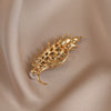 Alloy Wheat Ear Flower Brooch For Women Electroplated Highend Light Luxury Minimalist Coat Accessory