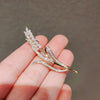 Alloy Wheat Ear Flower Brooch For Women With Electroplating Design