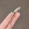 Alloy Wheat Ear Imitation Crystal Brooch Electroplated Women's Fashion Accessory