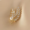 Alloy Wheat Ear Women's Elegant Natural Flower Style Electroplated Brooch Suit Accessories