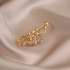 Alloy Wheat Pearl Flower Brooch For Women Electroplated Minimalist Style Suit Accessories