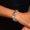Alloy Wide Geometric Beaded Bracelet With Electroplating Treatment Irregular Baroque Style For Female