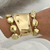Alloy Wide Geometric Beaded Bracelet With Electroplating Treatment Irregular Baroque Style For Female