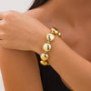 Alloy Wide Geometric Beaded Bracelet With Electroplating Treatment Irregular Baroque Style For Female