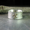 Alloy Widefaced Ring With Starfish And Geometric Design Simple Style Women's Fashion Jewelry