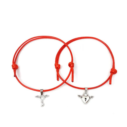 Simple Style Heart Alloy Plating No Inlaid Couple Bracelets