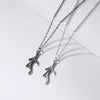 Alloy Wings Heart Shape Necklace Gothic Vintage Electroplating Cross Chain Women's