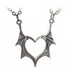 Alloy Wings Heart Shape Necklace Gothic Vintage Electroplating Cross Chain Women's