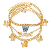 Alloy Women's Angel Butterfly Bow Anklet Multi Layer Pendant Foot Ornaments