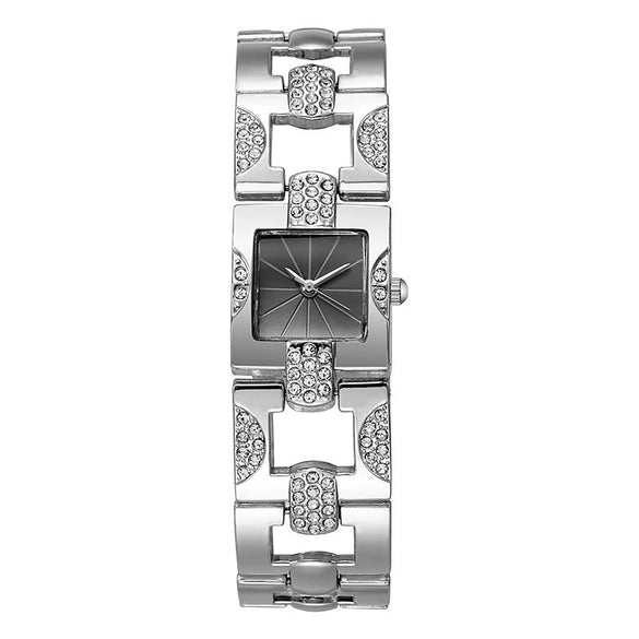 Alloy Women's Bracelet Watch Retro Style Square Strip Nailed Diamond Steel Band