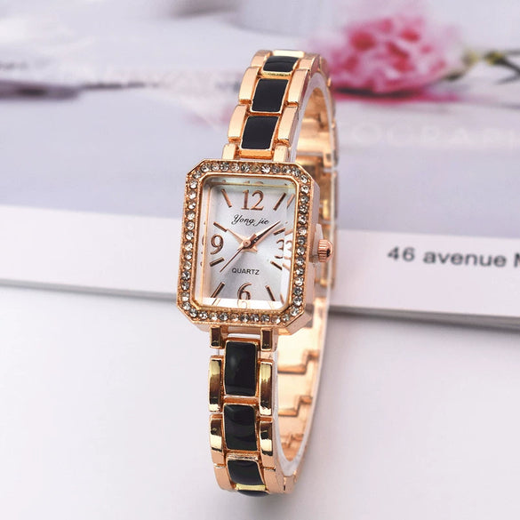 Alloy Women's Bracelet Watch Square Rectangle Casual Style