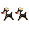 Alloy Women's Cartoon Characters Elk Antler Wreath Earrings With Electroplating