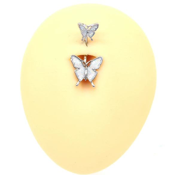 Alloy Women's Creative Butterfly Navel Ring With Bow Pattern And Electroplating Treatment Body Piercing Jewelry