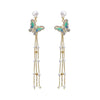 Alloy Women's Elegant Butterfly And Pearl Tassel Earrings With Animal And Zodiac Pattern