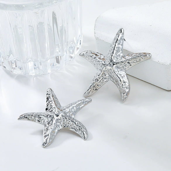 Alloy Women's Exaggerated Animal Style Geometric Starfish Electroplated Earrings