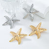 Alloy Women's Exaggerated Animal Style Geometric Starfish Electroplated Earrings