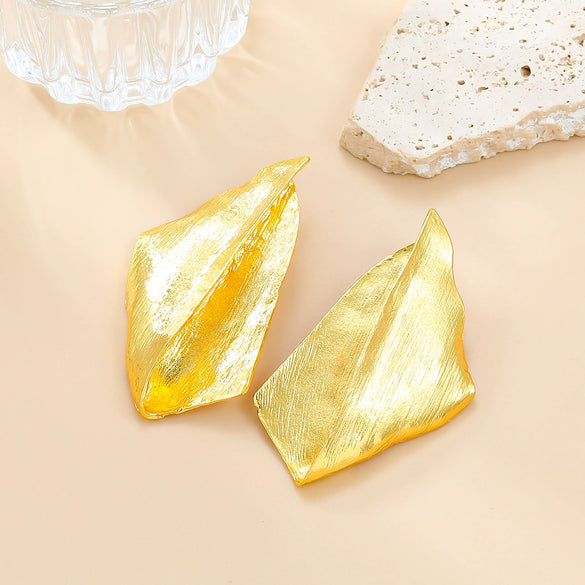 Alloy Women's Exaggerated Three Dimensional Geometric Metal Earrings With Electroplating