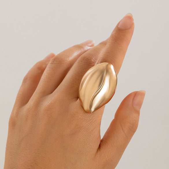 Alloy Women's Fashion Ring With Bow And Geometric Pattern Irregular Water Drop Shape Electroplated