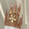 Alloy Women's Fashion Ring With Bow And Geometric Pattern Irregular Water Drop Shape Electroplated