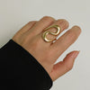 Alloy Women's Fashion Ring With Bow And Geometric Pattern Irregular Water Drop Shape Electroplated