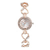 Alloy Women's Fashion Trend Bracelet Set And Diamond Quartz Watch With Round Dial