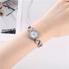 Alloy Women's Fashion Trend Bracelet Set And Diamond Quartz Watch With Round Dial