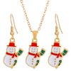 Alloy Women's Festival Elements Geometric Christmas Tree Elk Snowman Necklace Earrings Set With Electroplating