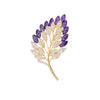 Alloy Women's Flower Leaf Electroplated Brooch Fashion Elegant Clothes Accessories