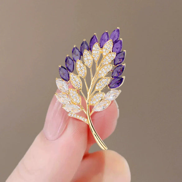 Alloy Women's Flower Leaf Electroplated Brooch Fashion Elegant Clothes Accessories