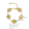 Alloy Women's Geometric Five Gold Flower Four Leaf Clover Electroplated Bracelet
