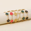 Alloy Women's Geometric Five Gold Flower Four Leaf Clover Electroplated Bracelet