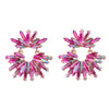 Alloy Women's Geometric Flower Diamond Earrings