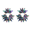 Alloy Women's Geometric Flower Diamond Earrings