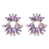 Alloy Women's Geometric Flower Diamond Earrings