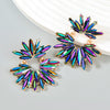 Alloy Women's Geometric Flower Diamond Earrings