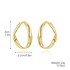 Alloy Women's Geometric Retro Pleated Brushed Texture Electroplated Earrings