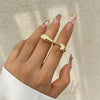 Alloy Women's Irregular Water Drop Opening Ring With Bow And Geometric Pattern Electroplated