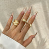 Alloy Women's Irregular Water Drop Opening Ring With Bow And Geometric Pattern Electroplated