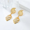 Alloy Women's Multilayer Conch Earrings With Geometric Animal And Zodiac Patterns And Electroplating Process