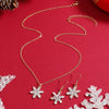 Alloy Women's 2Piece Set With Water Wave Chain Snowflake And Flower Pattern For Christmas