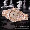 Alloy Women's Quartz Watch With Round Dial And Stainless Steel Buckle Diamondembedded
