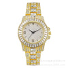 Alloy Women's Quartz Watch With Round Dial And Stainless Steel Buckle Diamondembedded
