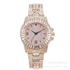 Alloy Women's Quartz Watch With Round Dial And Stainless Steel Buckle Diamondembedded