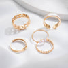 Alloy Women's Ring Set With Pearls Butterfly Openwork Electroplating